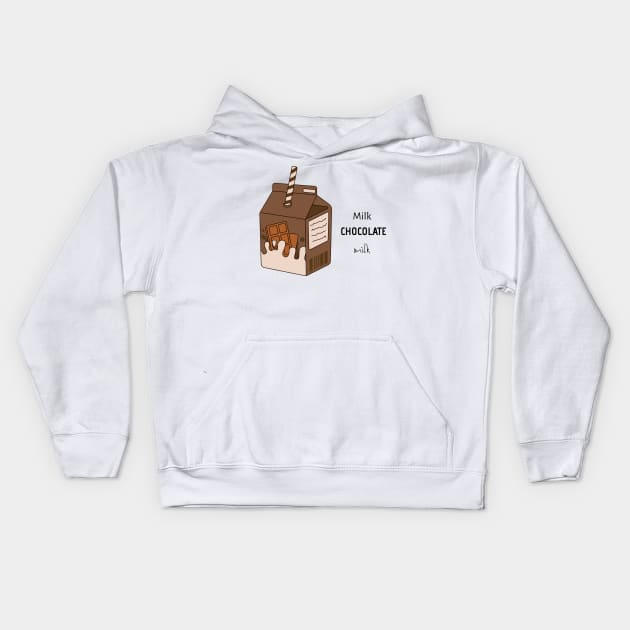 Milk Chocolate Milk Kids Hoodie by AestheticLine